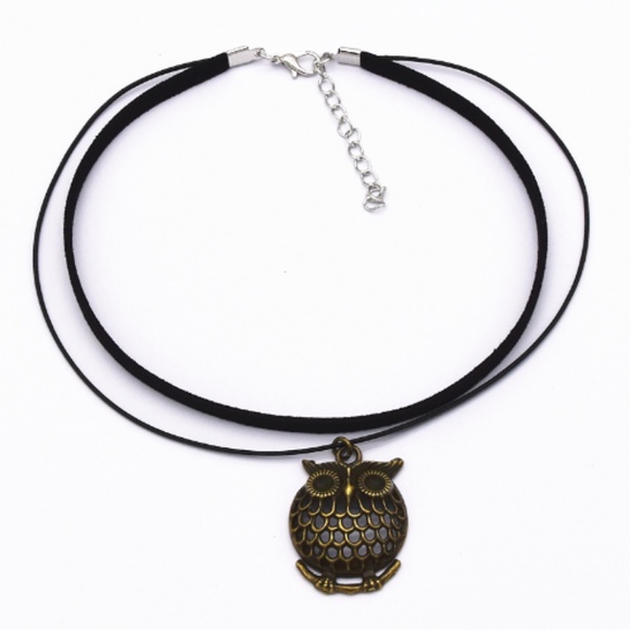 NEW Owl Double Layer Choker Bronze color - Picture 2 of 3